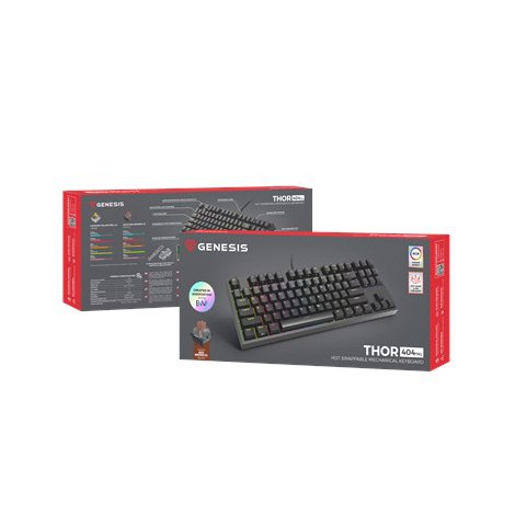 Genesis | Black | Mechanical Gaming Keyboard | THOR 404 TKL RGB | Mechanical Gaming Keyboard | Wired | US | USB Type-A | 1005 g - 14